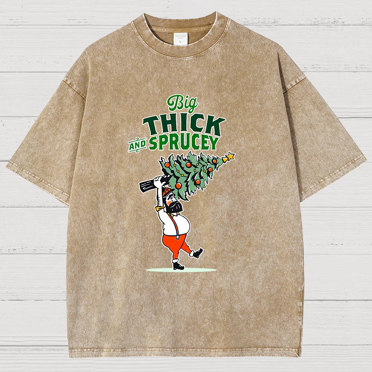 Big Thick & Sprucey，Christmas Vintage Distressed T-shirt