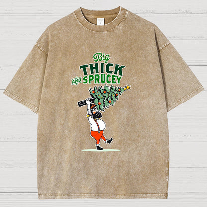 Big Thick & Sprucey，Christmas Vintage Distressed T-shirt