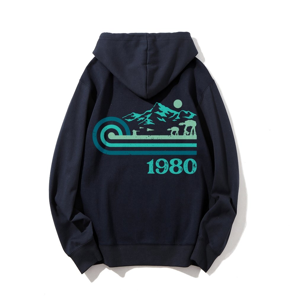 Retro Vintage Base Printed Back Unisex Cotton Hoodie