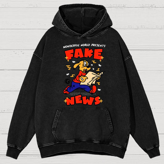 Fake News!Sarcasm Vintage Distressed Hoodie