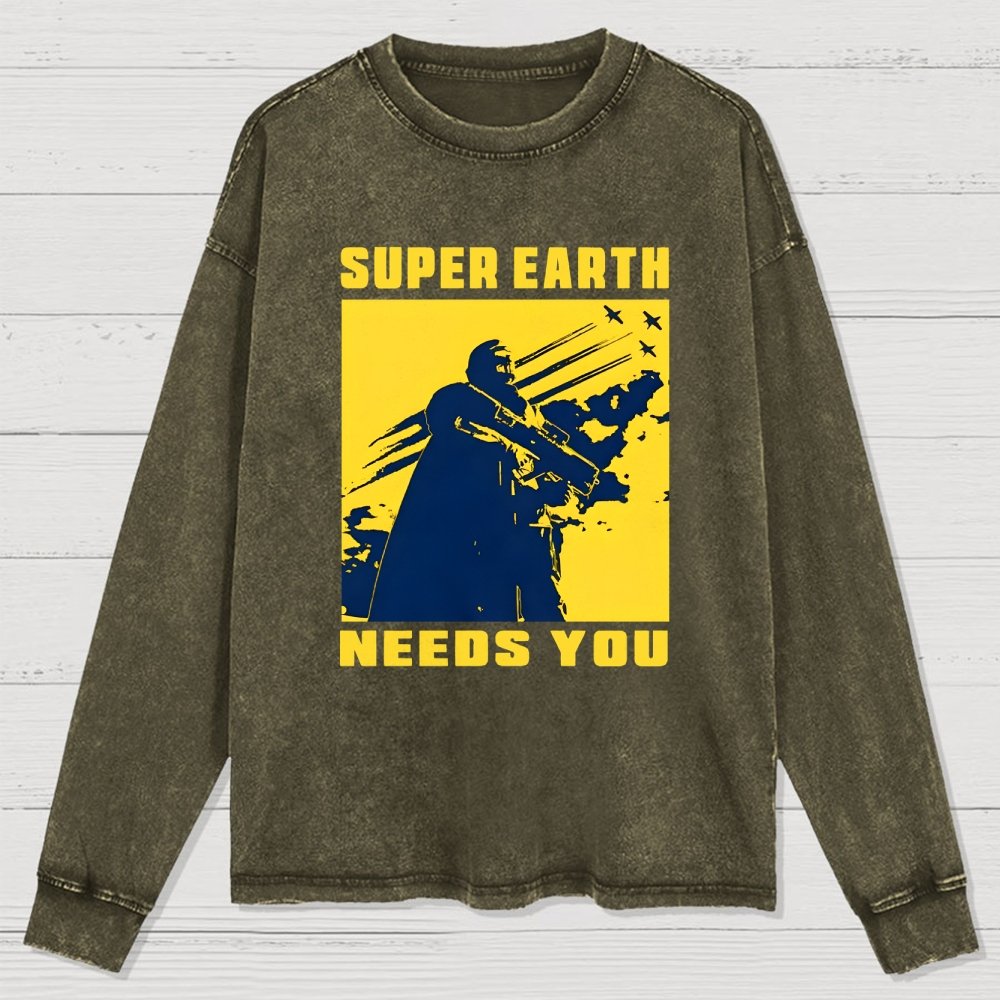 Earth Needs You Washed Long Sleeve Tee