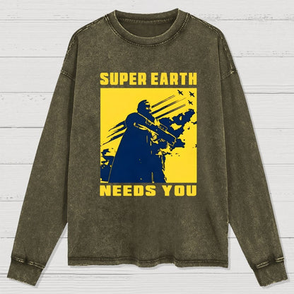 Earth Needs You Washed Long Sleeve Tee