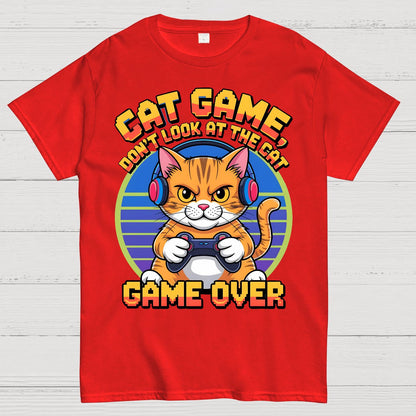 Funny Cat Game-Game Over Geek T-Shirt
