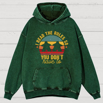 I Read The Rules So You Don't Have To ,Board Game Vintage Distressed Hoodie