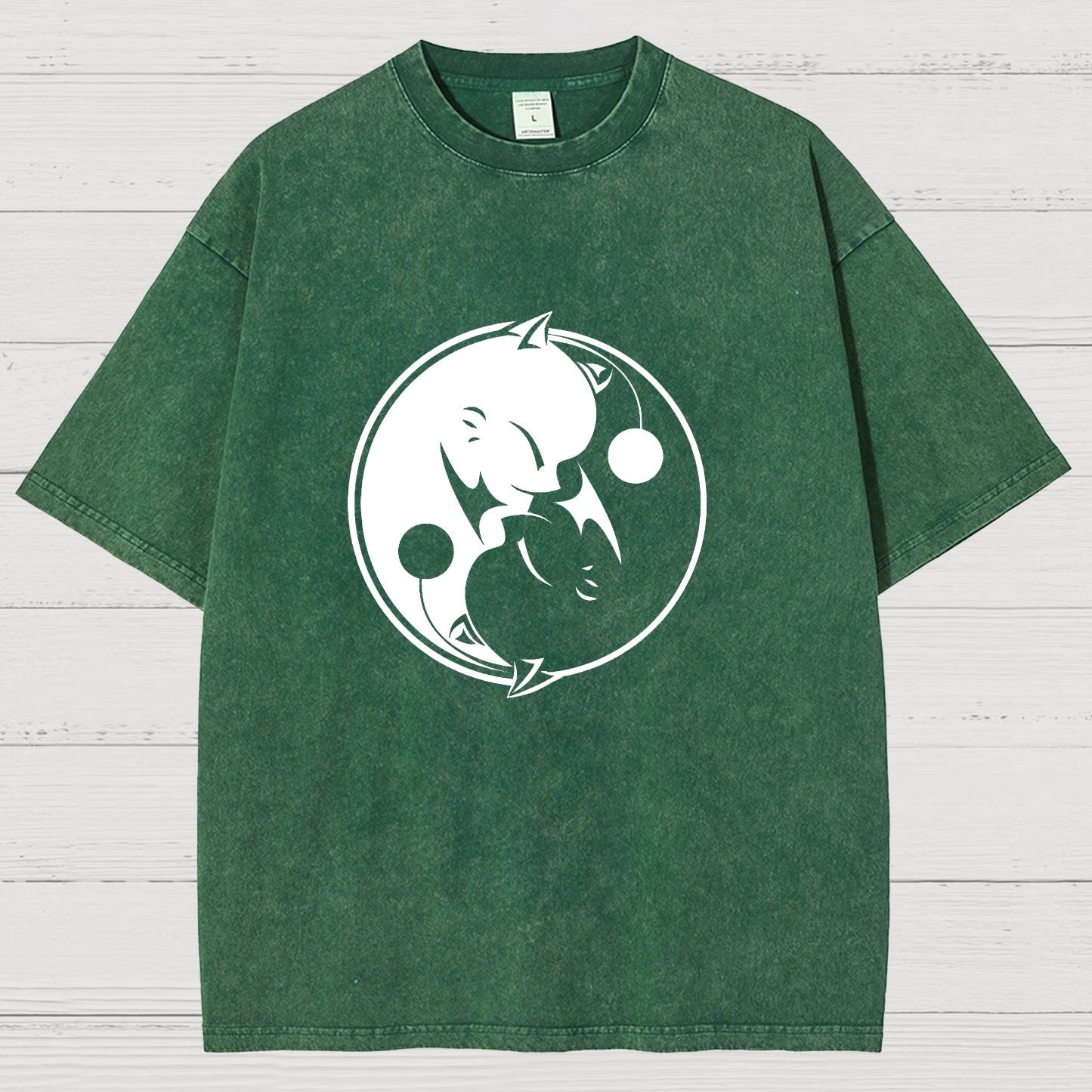 YIN YANG MOG Vintage Distressed T-shirt