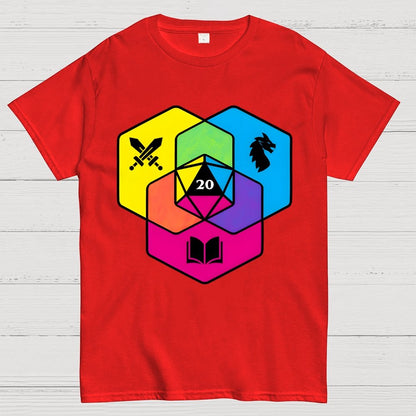 RPG CMYK Dice Venn Diagram Geek T-Shirt