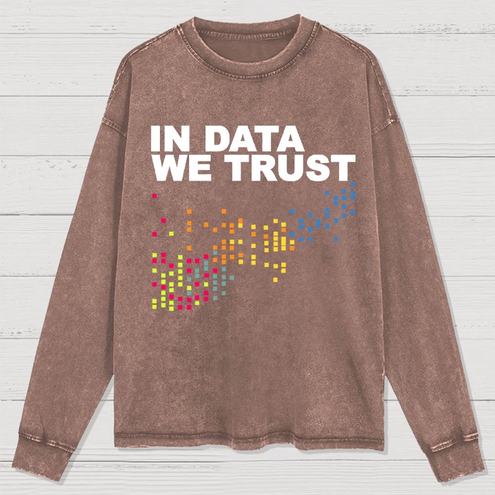 In Big Data We Trust Washed Long Sleeve Tee