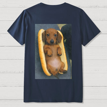 REAL HOT DOG  Back Printing Geek T-Shirt