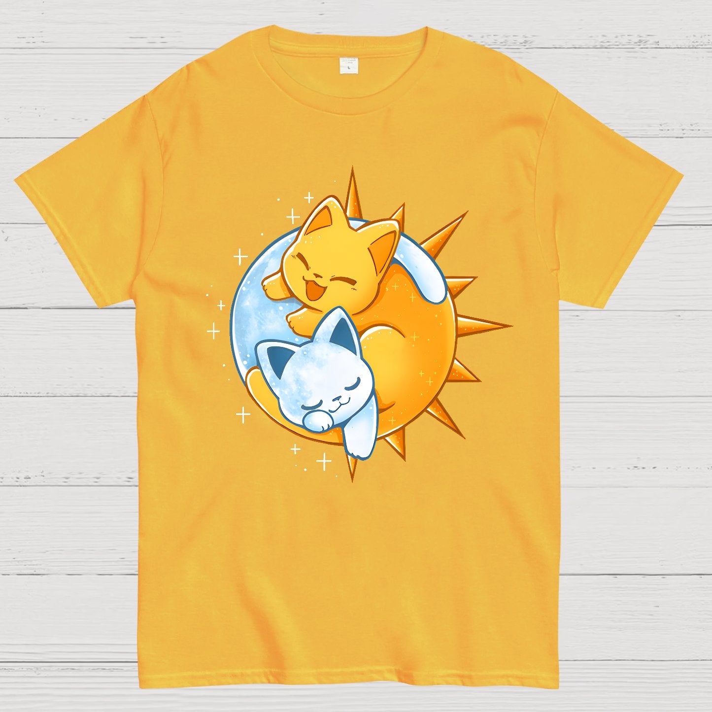 Sun Moon Kittens Geek T-Shirt