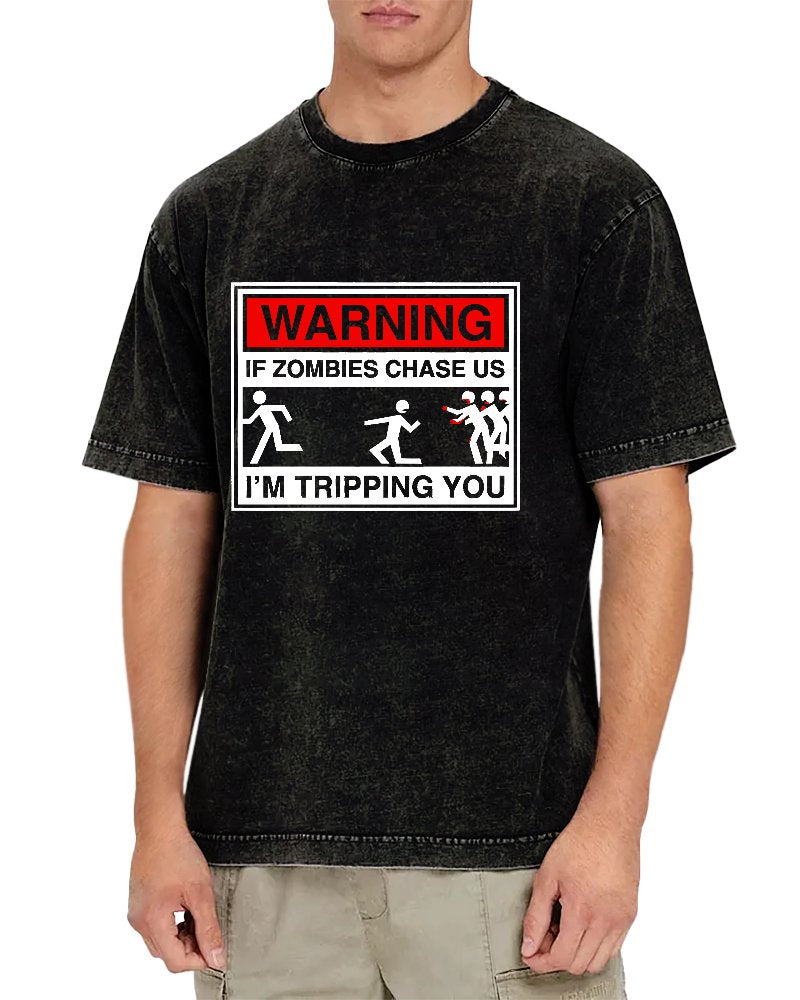 If Zombies Chase Us Vintage Distressed T-shirt