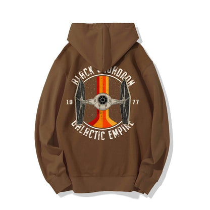 Vintage Squadron Printed Back Unisex Cotton Hoodie