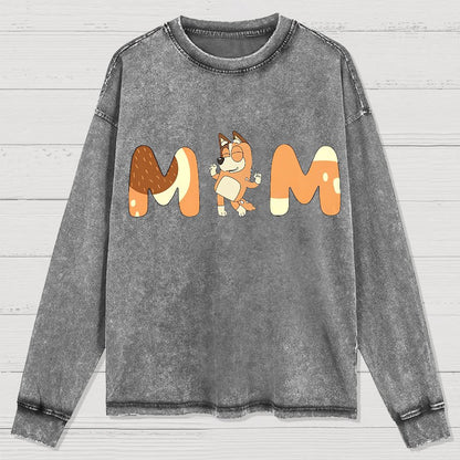 Funny Mom Geeky Washed Long Sleeve Tee