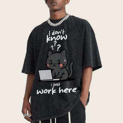 I Just Work Here Vintage Distressed T-shirt