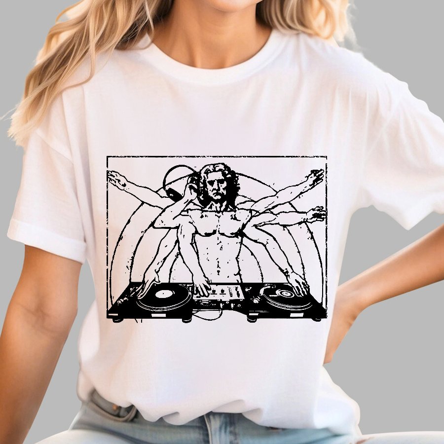 Vitruvian-DJ Geek T-Shirt