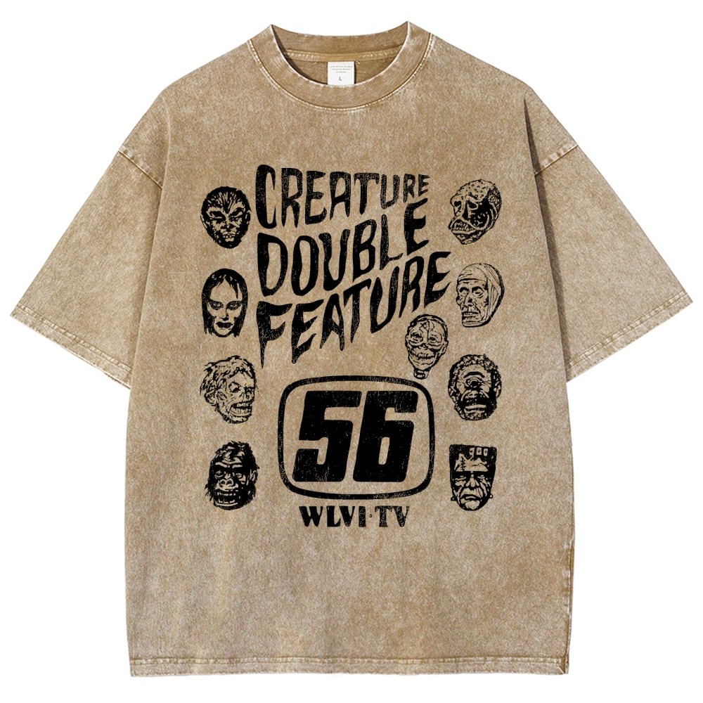 Creature Double Feature Classic Monsters Vintage Distressed T-shirt