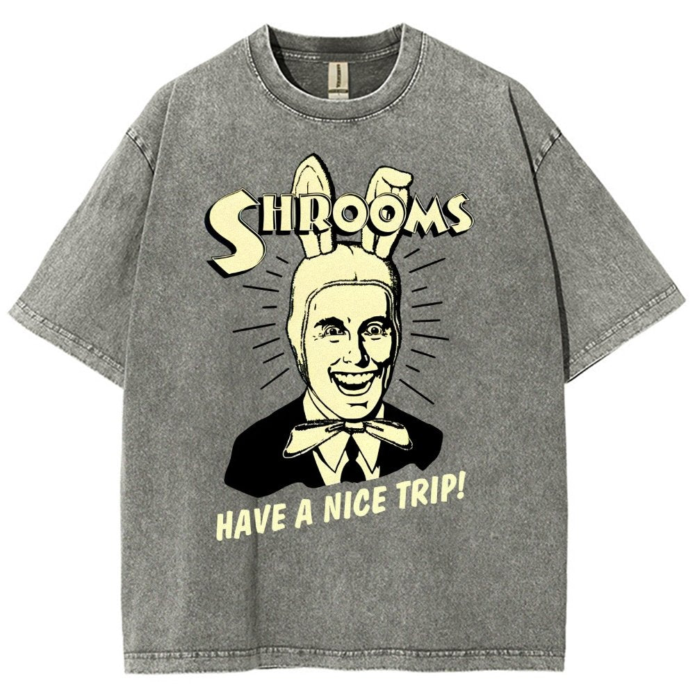 Shrooms Have A Nice Trip Funny Vintage Distressed T-shirt