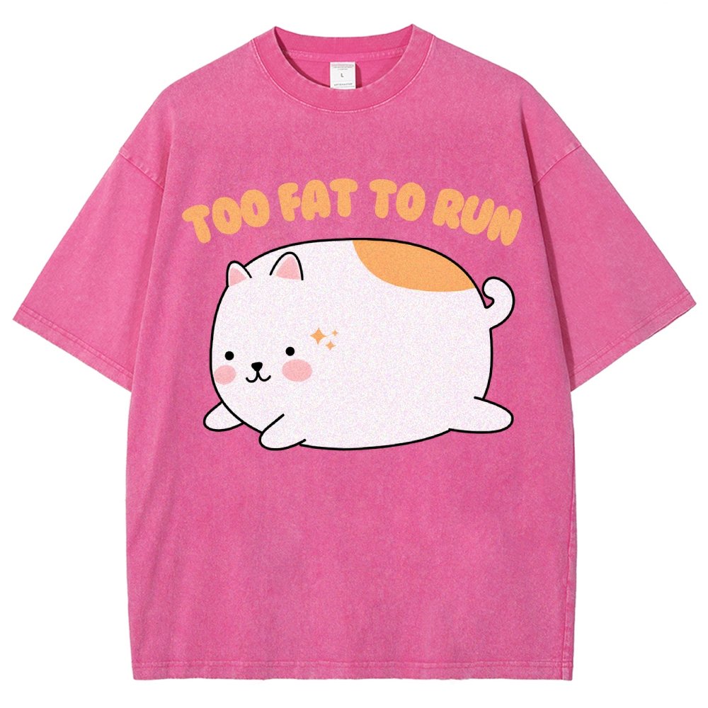 Too Fat To Run Vintage Distressed T-shirt