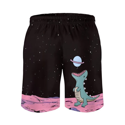 Dinosaurs Eat The Moon Geek Shorts