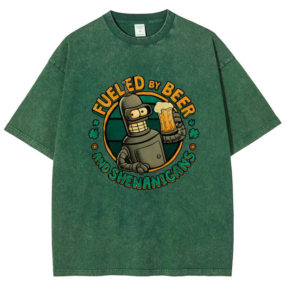 Fueled By Beer Vintage Distressed T-shirt