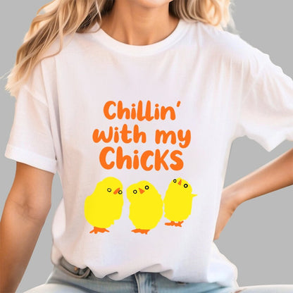 Chilling With My Chicks Funny Geek T-Shirt