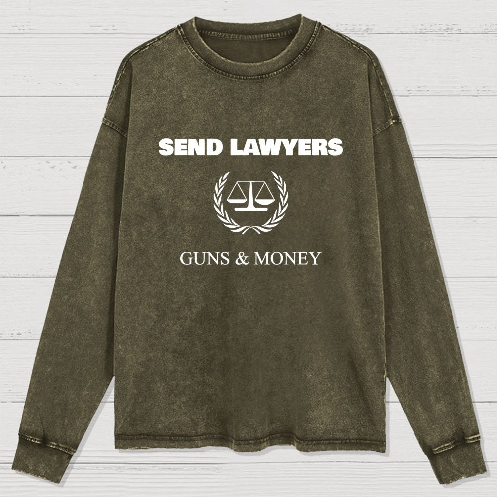 Send Lawyers Guns and Money Washed Long Sleeve Tee