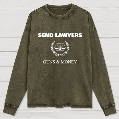 Send Lawyers Guns and Money Washed Long Sleeve Tee