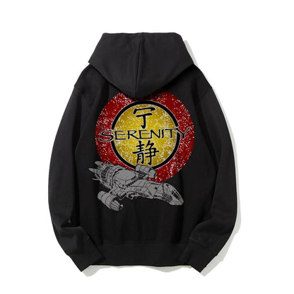 Firefly Mysterious Spacecraft Printed Back Cotton Hoodie