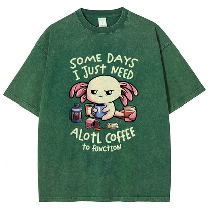 Alotl Coffee Vintage Distressed T-shirt