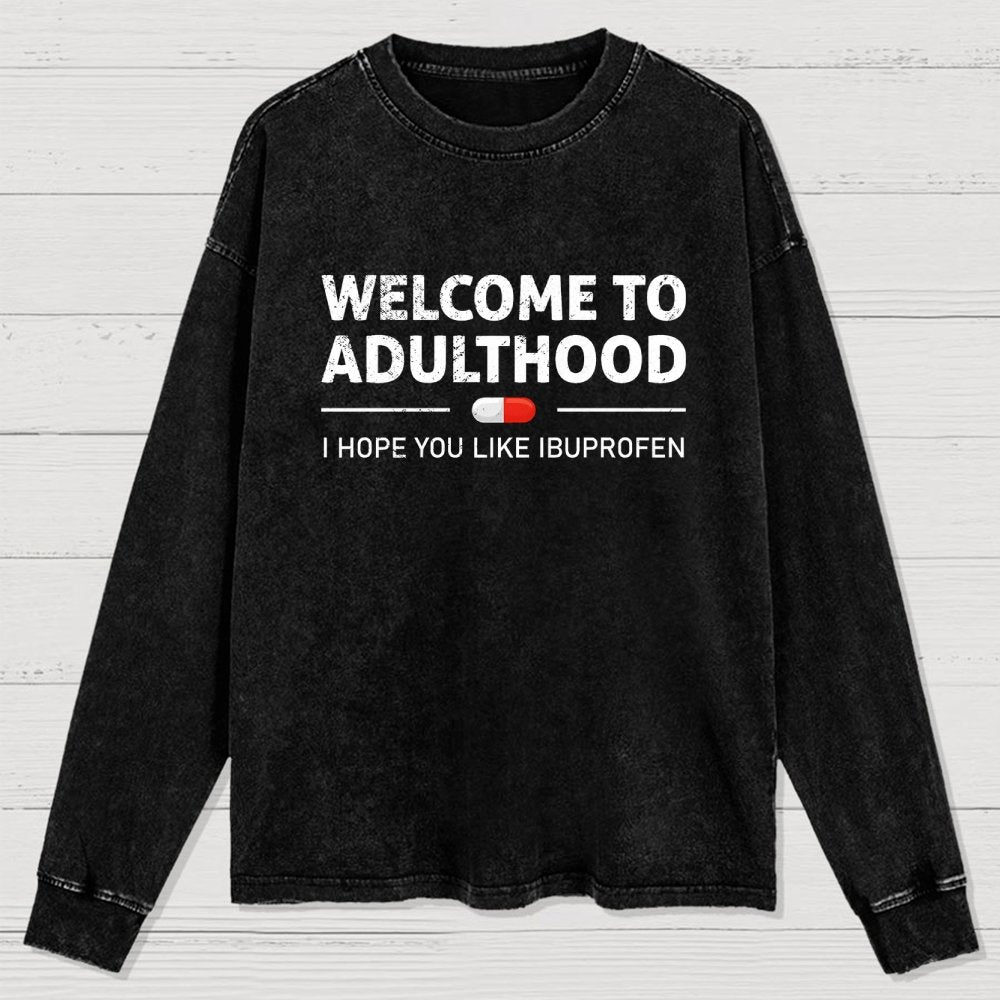Adulthood Washed Long Sleeve Tee