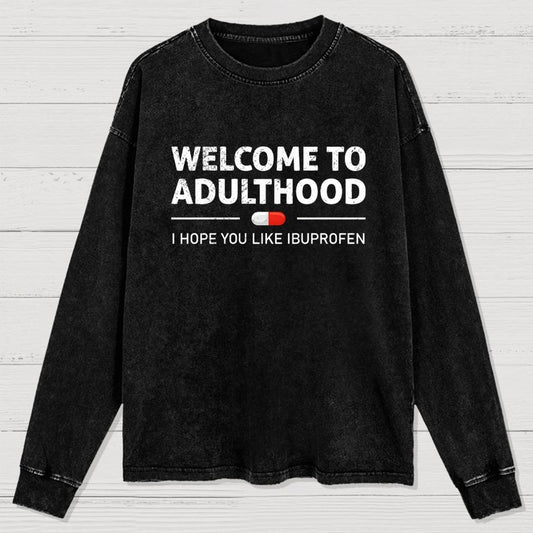 Adulthood Washed Long Sleeve Tee