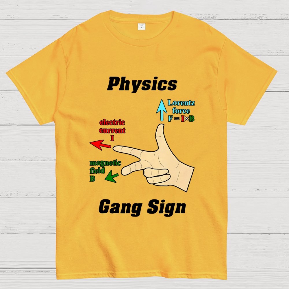 Right Hand Rule Physics Gang Sign Geek T-Shirt