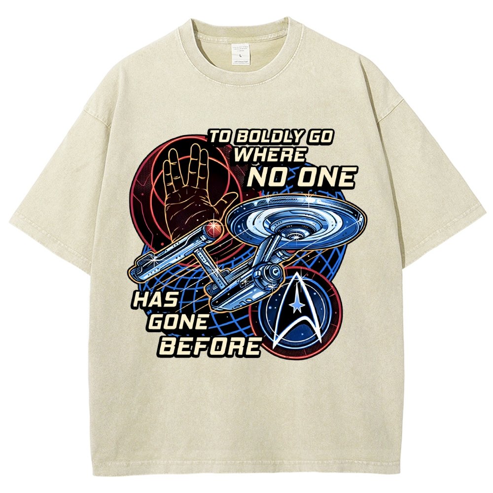 To Boldly Go Where Few Have Gone Before Vintage Distressed T-shirt