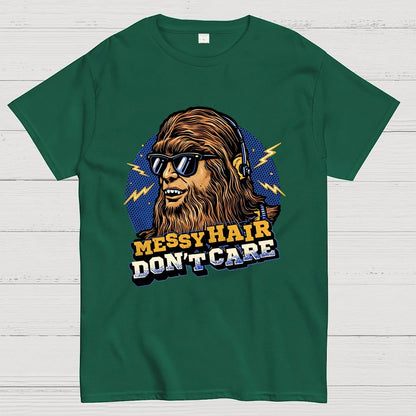 Messy Hair Don't Care Geek T-Shirt