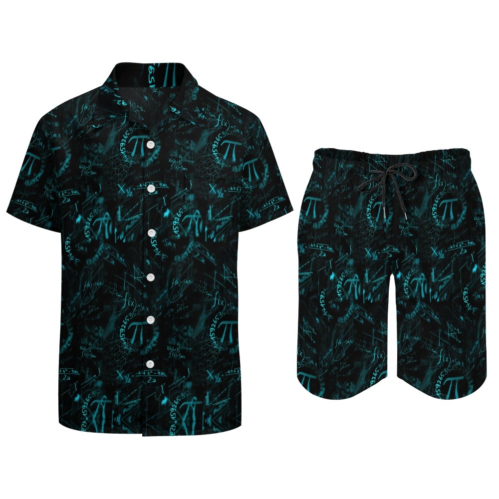 Interesting π Prints Hawaiian Shirt Set