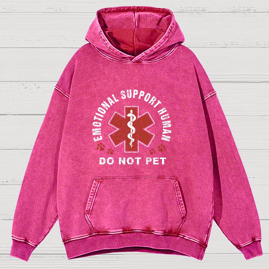 Emotional Support Human Vintage Distressed Hoodie