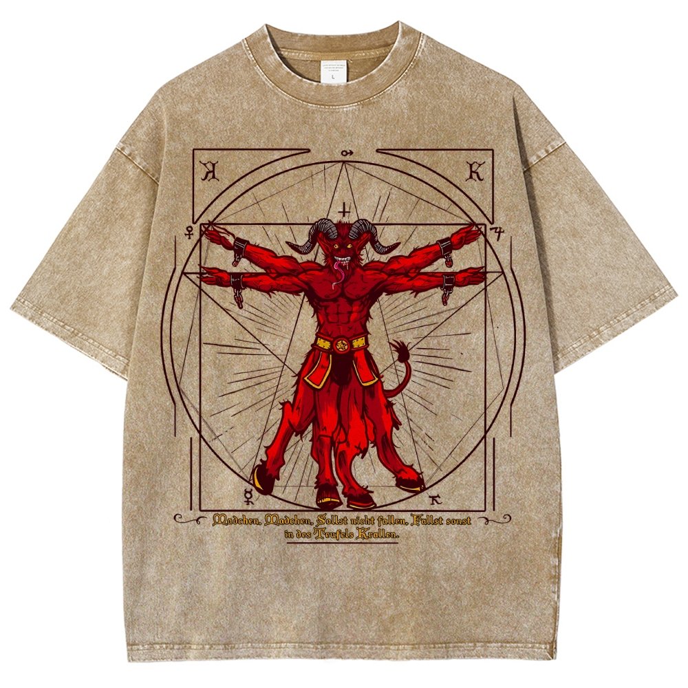 Vitruvian Krampus Vintage Distressed T-shirt