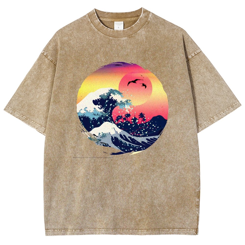 The Great Waves Vintage Distressed T-shirt