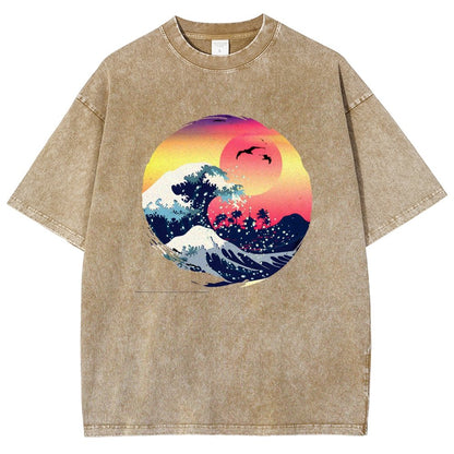 The Great Waves Vintage Distressed T-shirt