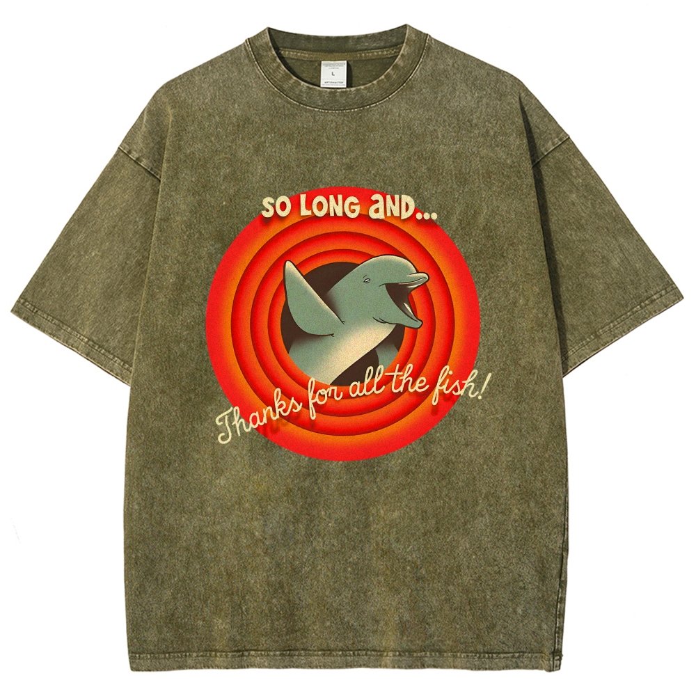 So Long & Thanks for all the Fish Vintage Distressed T-shirt