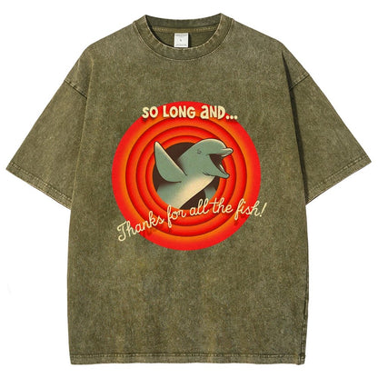 So Long & Thanks for all the Fish Vintage Distressed T-shirt