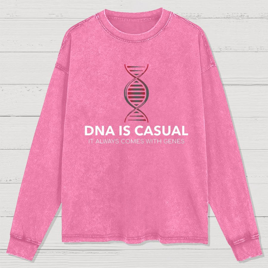 DNA Is Casual Geeky Washed Long Sleeve Tee