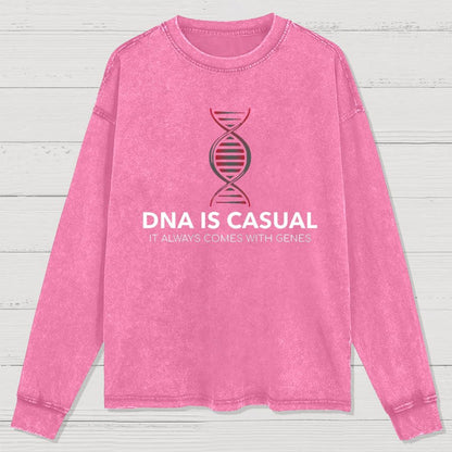 DNA Is Casual Geeky Washed Long Sleeve Tee