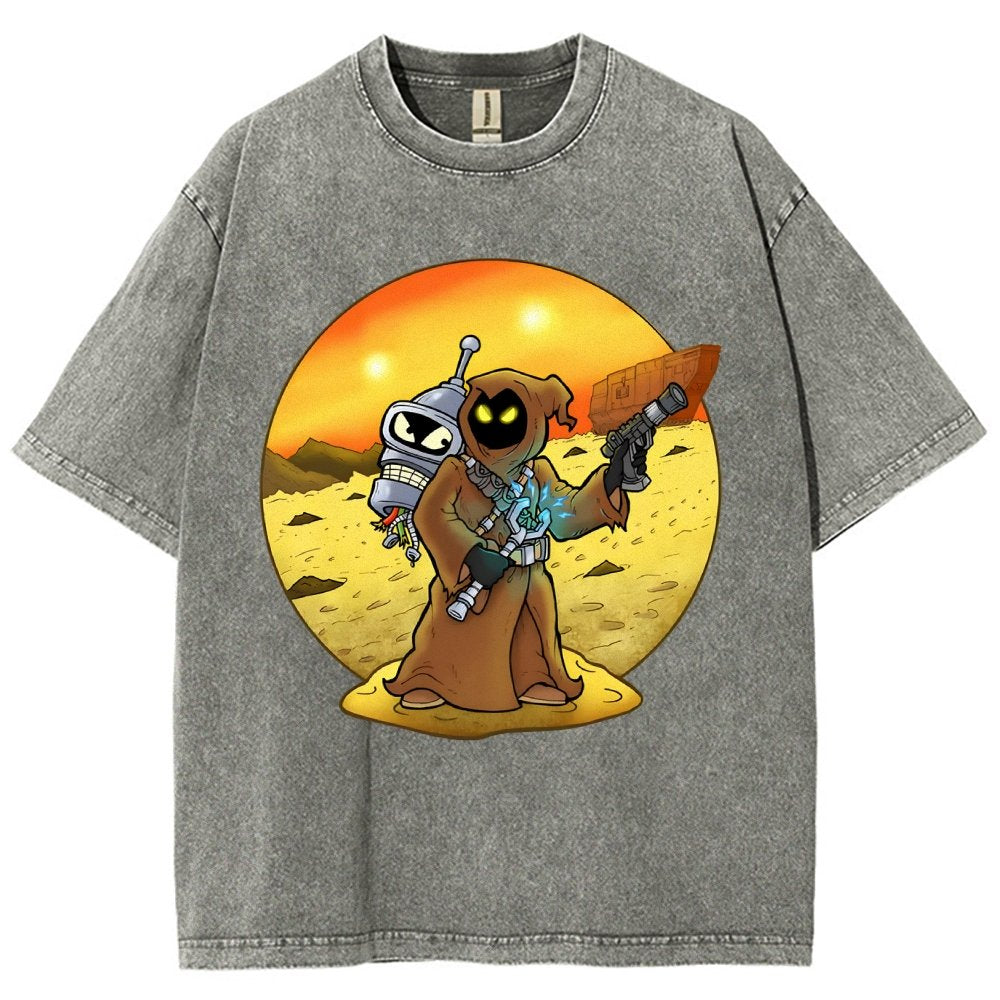 Robot Hunter Vintage Distressed T-shirt