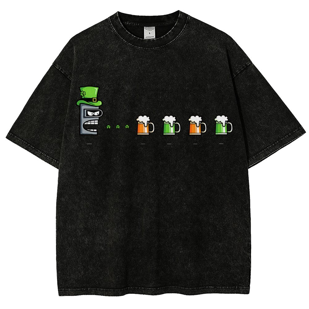 St. Patty’s Robot Vintage Distressed T-shirt