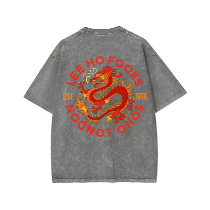 Lee Ho Fooks Front And Back Printing Washed T-shirt