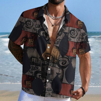 Geometric Print Geek Hawaiian Shirt