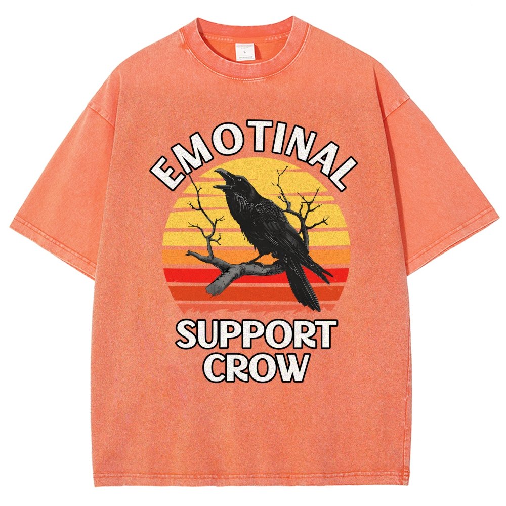 Emotional Support Crow Vintage Distressed T-shirt