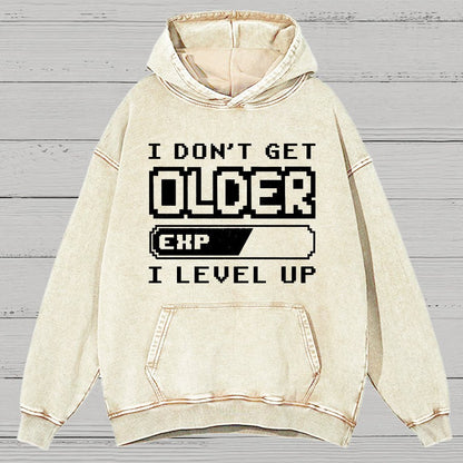 Don't Get Older, I Level UP, Nerdy Vintage Distressed Hoodie
