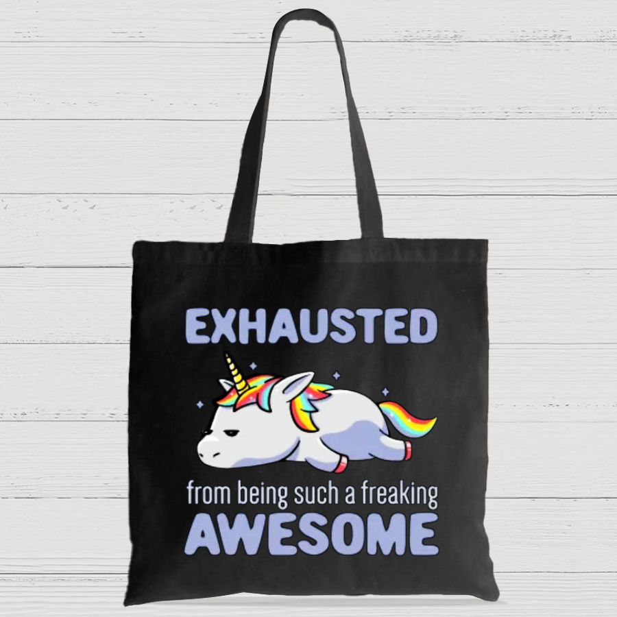 Exhausted From Being Awesome Lazy Casual Classic Canvas Bag