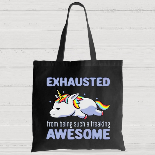 Exhausted From Being Awesome Lazy Casual Classic Canvas Bag